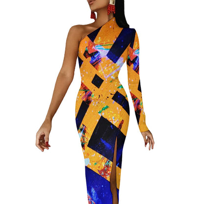 Gavin Scott Half Sleeve Slit Dress (Femme XS-L)