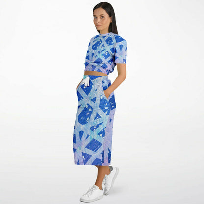 Gavin Scott Cropped Top & Full Skirt Set (Femme XS-XL)