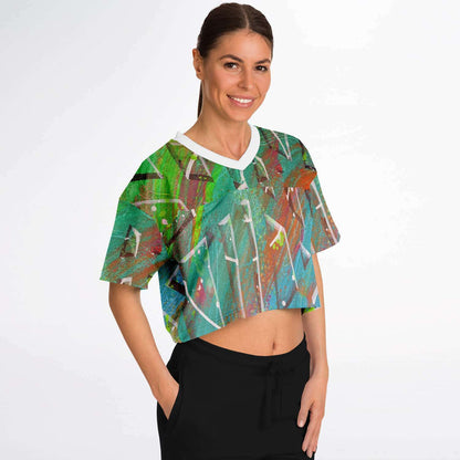 Gavin Scott Cropped Football Jersey w/Black Collar (Femme XS-XL)