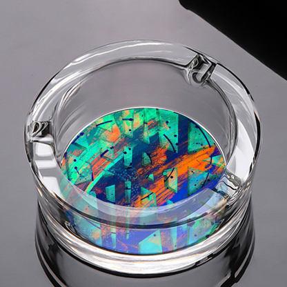 Gavin Scott Round Glass Ashtray with 3 Slots