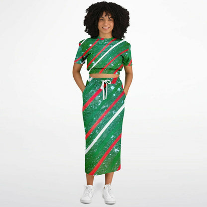 Gavin Scott Cropped Top & Full Skirt Set (Femme XS-XL)