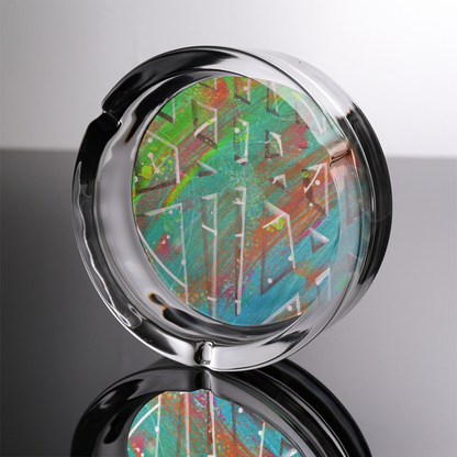 Gavin Scott Round Glass Ashtray with 3 Slots