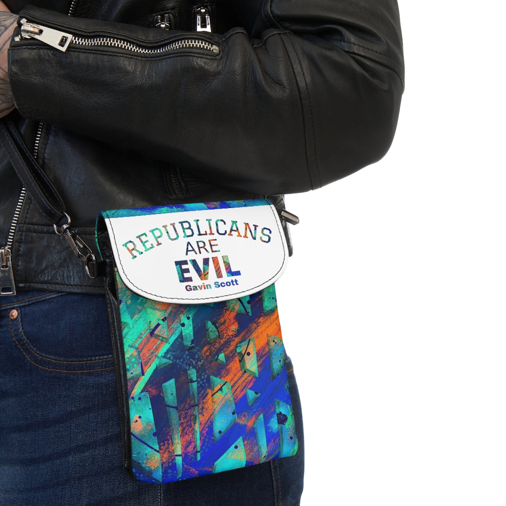 Gavin Scott REPUBLICANS ARE EVIL Crossbody Phone Wallet