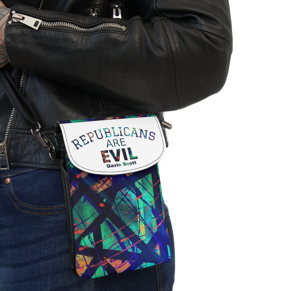 Gavin Scott REPUBLICANS ARE EVIL Crossbody Phone Wallet