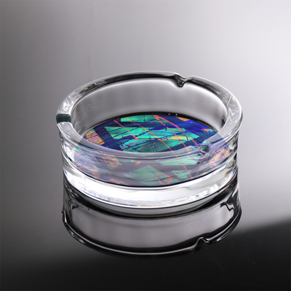 Gavin Scott Round Glass Ashtray with 3 Slots