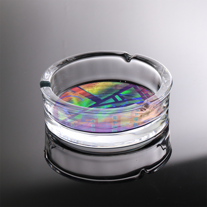 Gavin Scott Round Glass Ashtray with 3 Slots