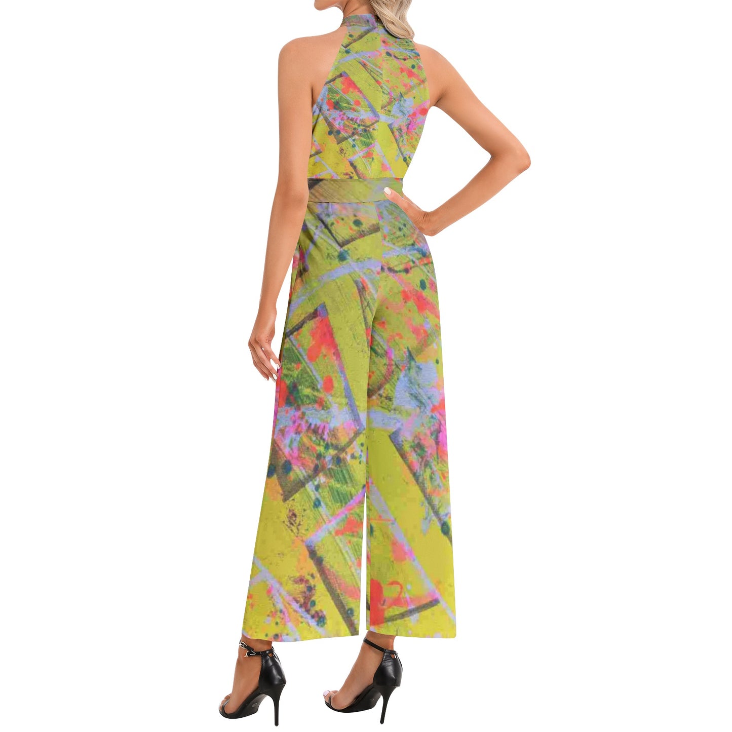 Gavin Scott Halter Neck Buckle Belted Jumpsuit (Femme XS-3XL)