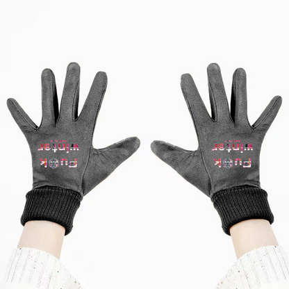 Gavin Scott Genderless FU*K WINTER Suede Gloves w/ Screen Friendly Fingertips (5 Colors)