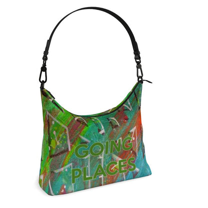 Gavin Scott Deluxe Leather GOING PLACES Square Clutch Shoulder Bag