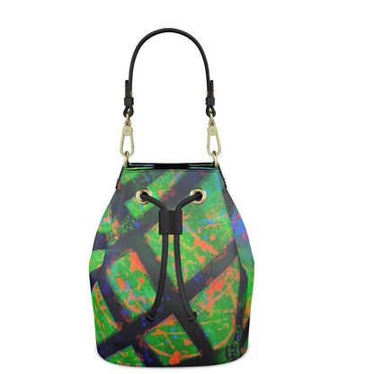 Gavin Scott 100% Genuine Nappa Leather Drawstring Bucket Bag