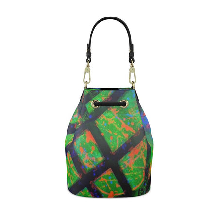 Gavin Scott 100% Genuine Nappa Leather Drawstring Bucket Bag