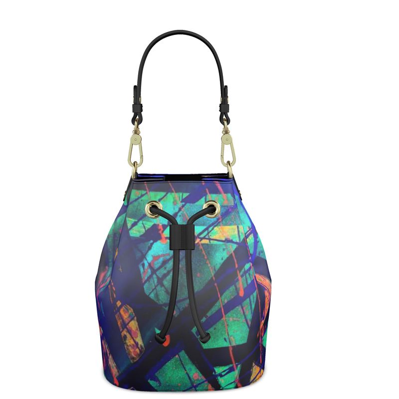 Gavin Scott Deluxe Leather Drawstring Bucket Bag