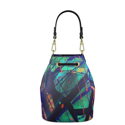 Gavin Scott 100% Genuine Nappa Leather Drawstring Bucket Bag