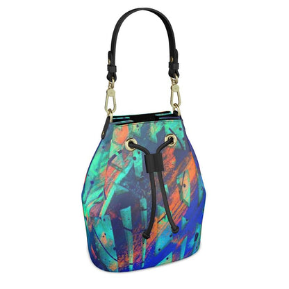 Gavin Scott 100% Genuine Nappa Leather Drawstring Bucket Bag