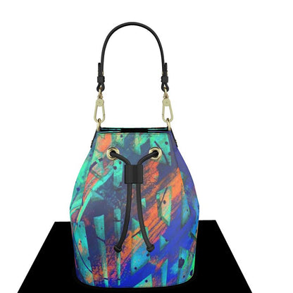 Gavin Scott 100% Genuine Nappa Leather Drawstring Bucket Bag