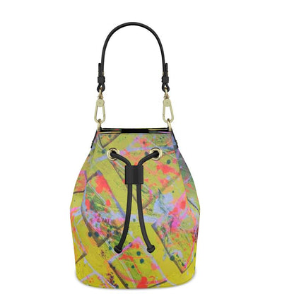 Gavin Scott 100% Genuine Nappa Leather Drawstring Bucket Bag