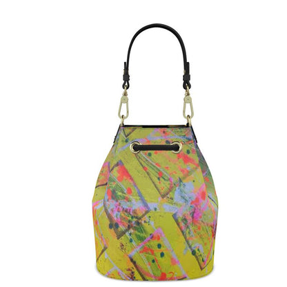 Gavin Scott 100% Genuine Nappa Leather Drawstring Bucket Bag