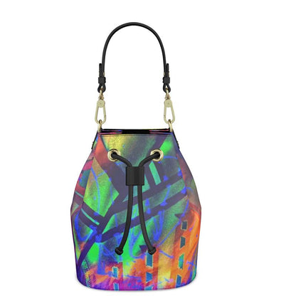 Gavin Scott 100% Genuine Nappa Leather Drawstring Bucket Bag