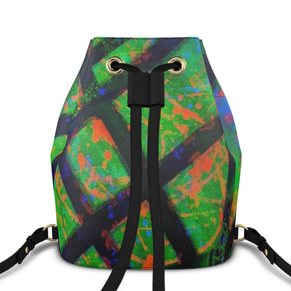 Gavin Scott 100% Genuine Nappa Leather Drawstring Bucket Backpack