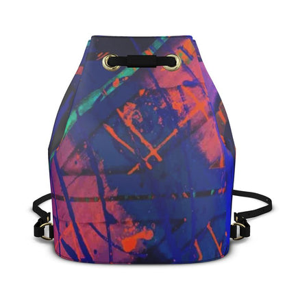 Gavin Scott 100% Genuine Nappa Leather Drawstring Bucket Backpack