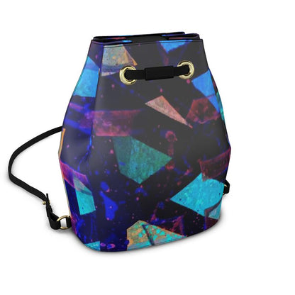 Gavin Scott 100% Genuine Nappa Leather Drawstring Bucket Backpack