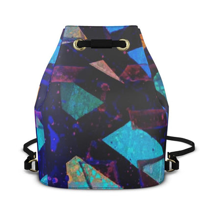 Gavin Scott 100% Genuine Nappa Leather Drawstring Bucket Backpack