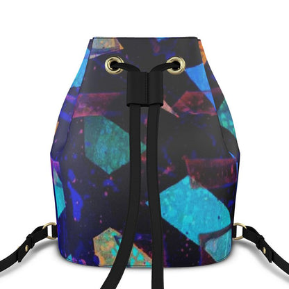 Gavin Scott 100% Genuine Nappa Leather Drawstring Bucket Backpack