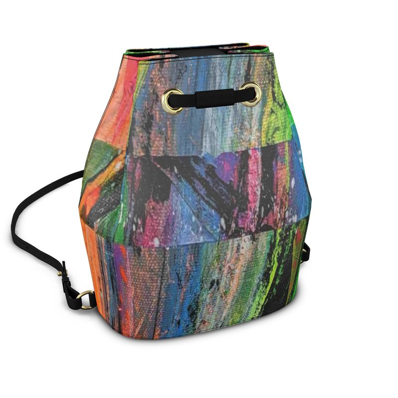 Gavin Scott Deluxe Leather Drawstring Bucket Backpack