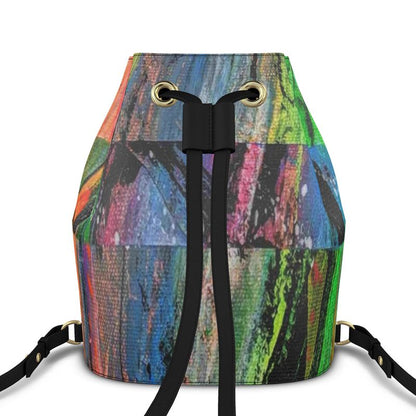 Gavin Scott 100% Genuine Nappa Leather Drawstring Bucket Backpack