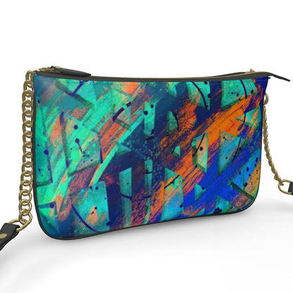 Gavin Scott Deluxe Leather Double Zip Pouchette