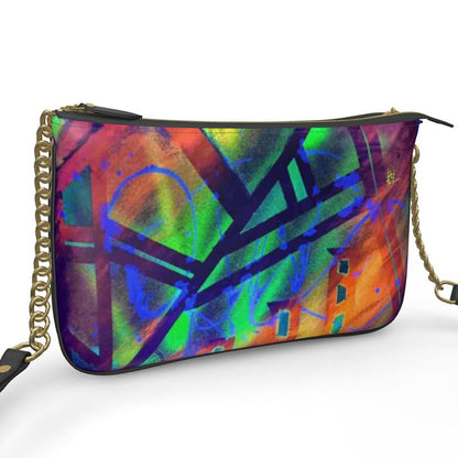 Gavin Scott Deluxe Leather Double Zip Pouchette