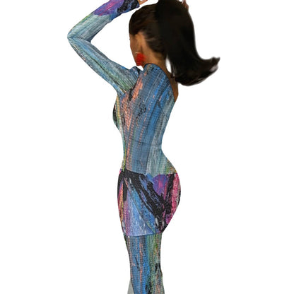 Gavin Scott Half Sleeve Slit Dress (Femme XS-L)