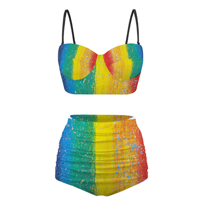 Gavin Scott High Waist Two Piece Bikini Swimsuit (Femme S-2XL)