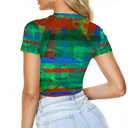Gavin Scott Sheer Tee Mesh Crop Top (Femme 2XS-8XL)