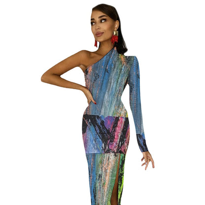 Gavin Scott Half Sleeve Slit Dress (Femme XS-L)