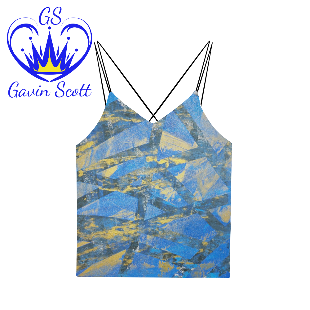 Gavin Scott Criss Cross Back Camisole Cropped Tank Top (Femme S-3XL)