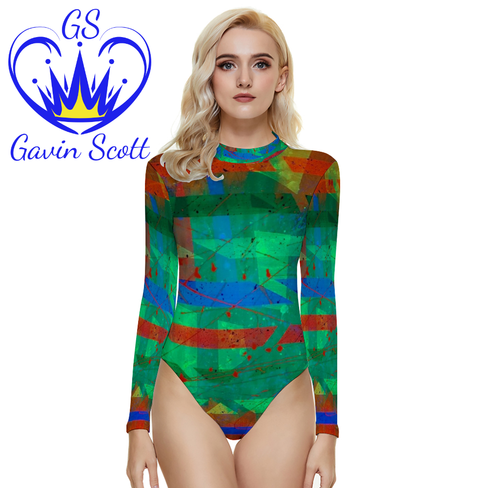 Gavin Scott Long Sleeve Rash Vest Swimsuit (Femme S-8XL)
