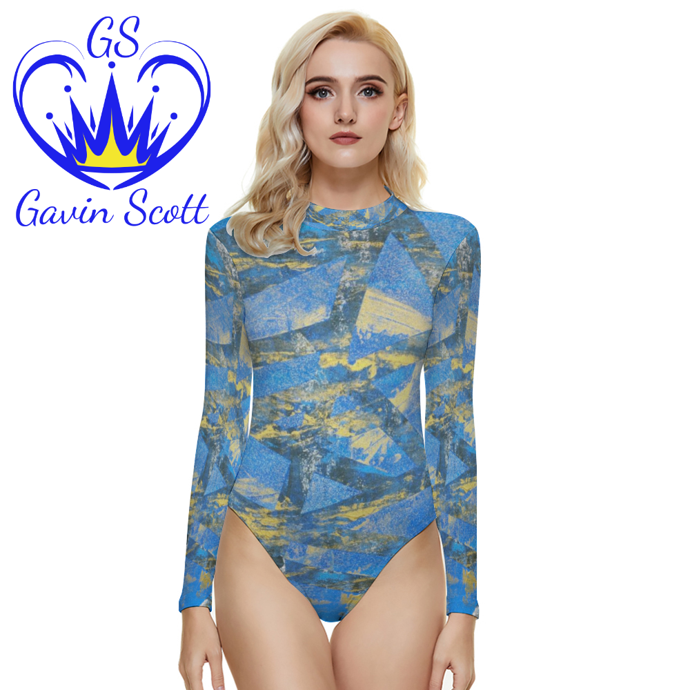 Gavin Scott Long Sleeve Rash Guard Swimsuit (Femme S-8XL)
