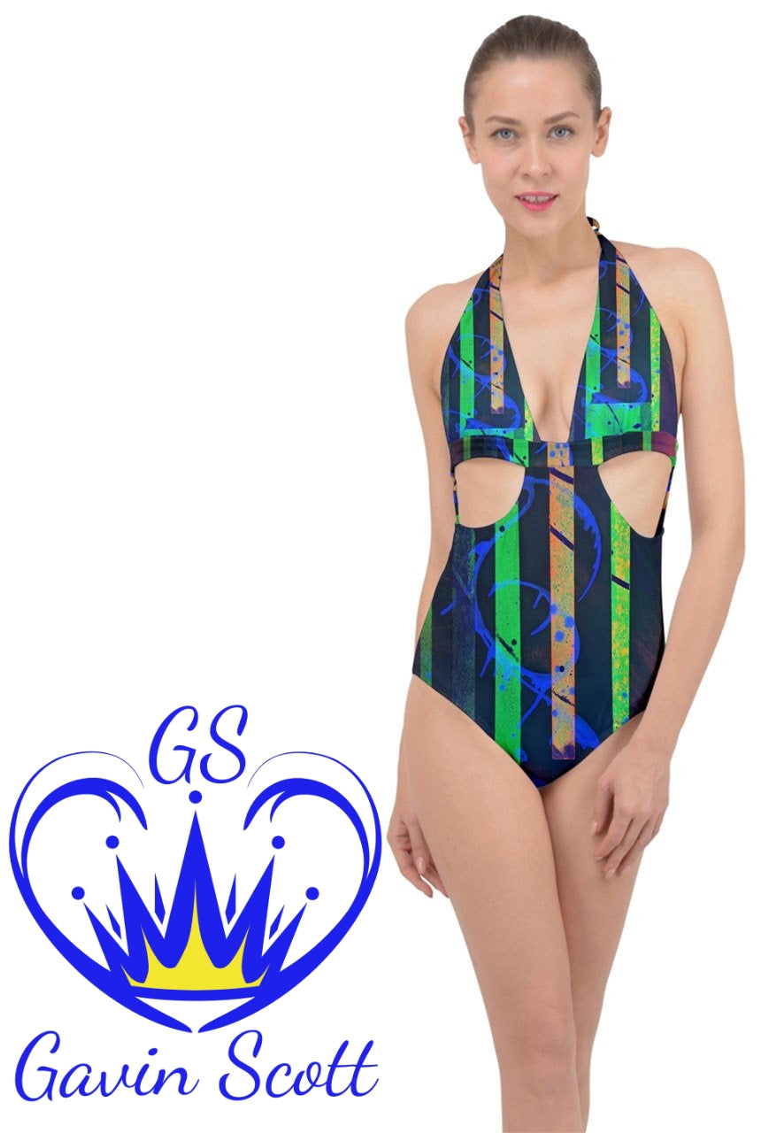 Gavin Scott One-Piece Halter Bather (Femme XS-3XL)