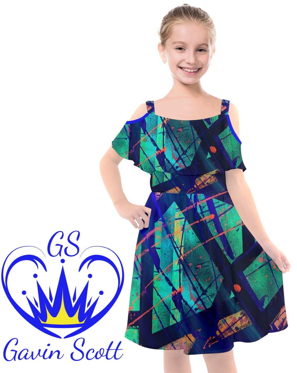 Gavin Scott Short Sleeve Shoulder Show Dress (Youth/Petite Femme 2-16)