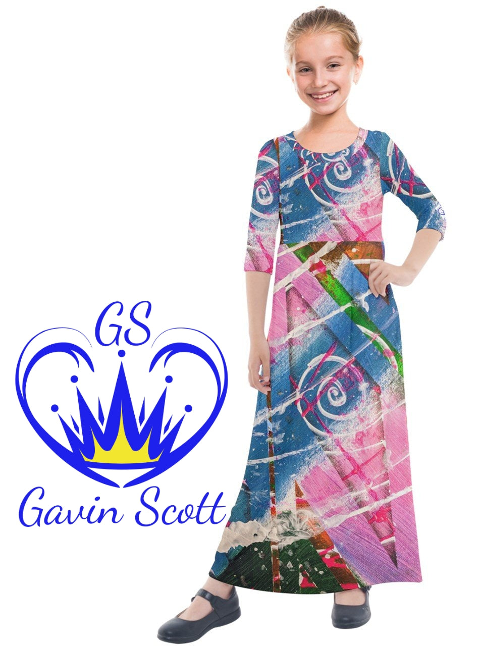 Gavin Scott Quarter Sleeved Full Length Dress (Youth/Petite Femme 2-16)