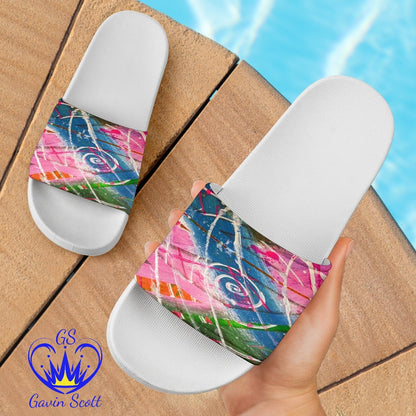 Gavin Scott Slide On Sandals - White
