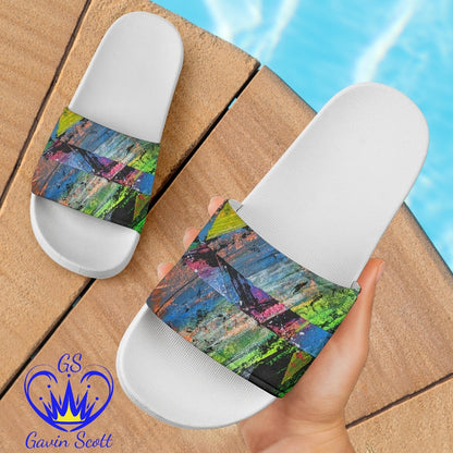Gavin Scott Slide On Sandals - White