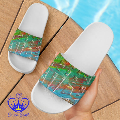Gavin Scott Slide On Sandals - White