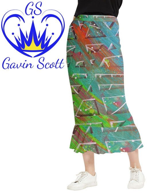 Gavin Scott Maxi ICONIC Fishtail Chiffon Skirt (Femme XS-5XL)