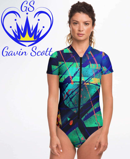 Gavin Scott Short Sleeve Festival Catsuit w/UPF 50+ Sun Protection (Femme XS-XL)