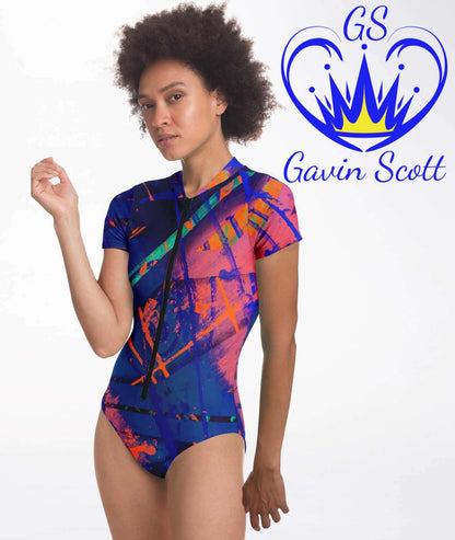 Gavin Scott Short Sleeve Festival Catsuit w/UPF 50+ Sun Protection (Femme XS-XL)