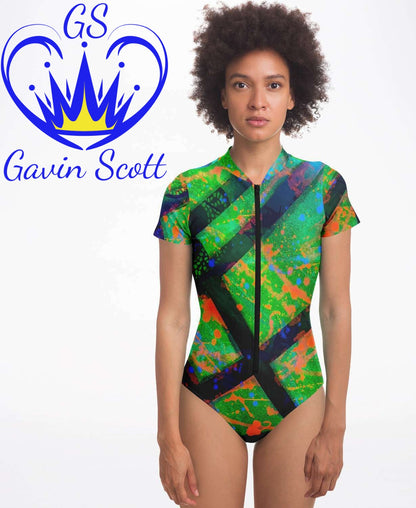 Gavin Scott Short Sleeve Festival Catsuit w/UPF 50+ Sun Protection (Femme XS-XL)