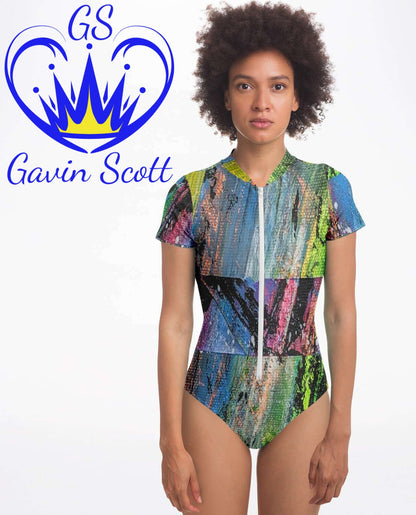 Gavin Scott Short Sleeve Festival Catsuit w/UPF 50+ Sun Protection (Femme XS-XL)