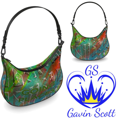 Gavin Scott Deluxe Leather GOING PLACES Curved Shoulder Bag